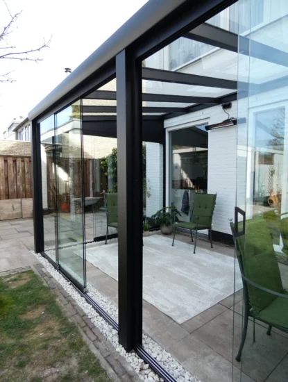 glazen schuifwand veranda België - Glazen schuifwanden op maat